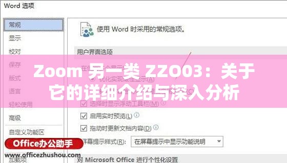 Zoom 另一类 ZZO03：关于它的详细介绍与深入分析