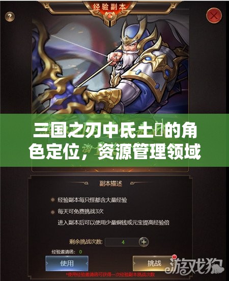 三国之刃中氐土狢的角色定位，资源管理领域的核心策略角色解析