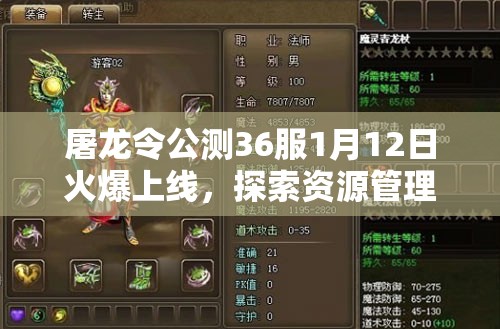 屠龙令公测36服1月12日火爆上线，探索资源管理艺术与策略新境界
